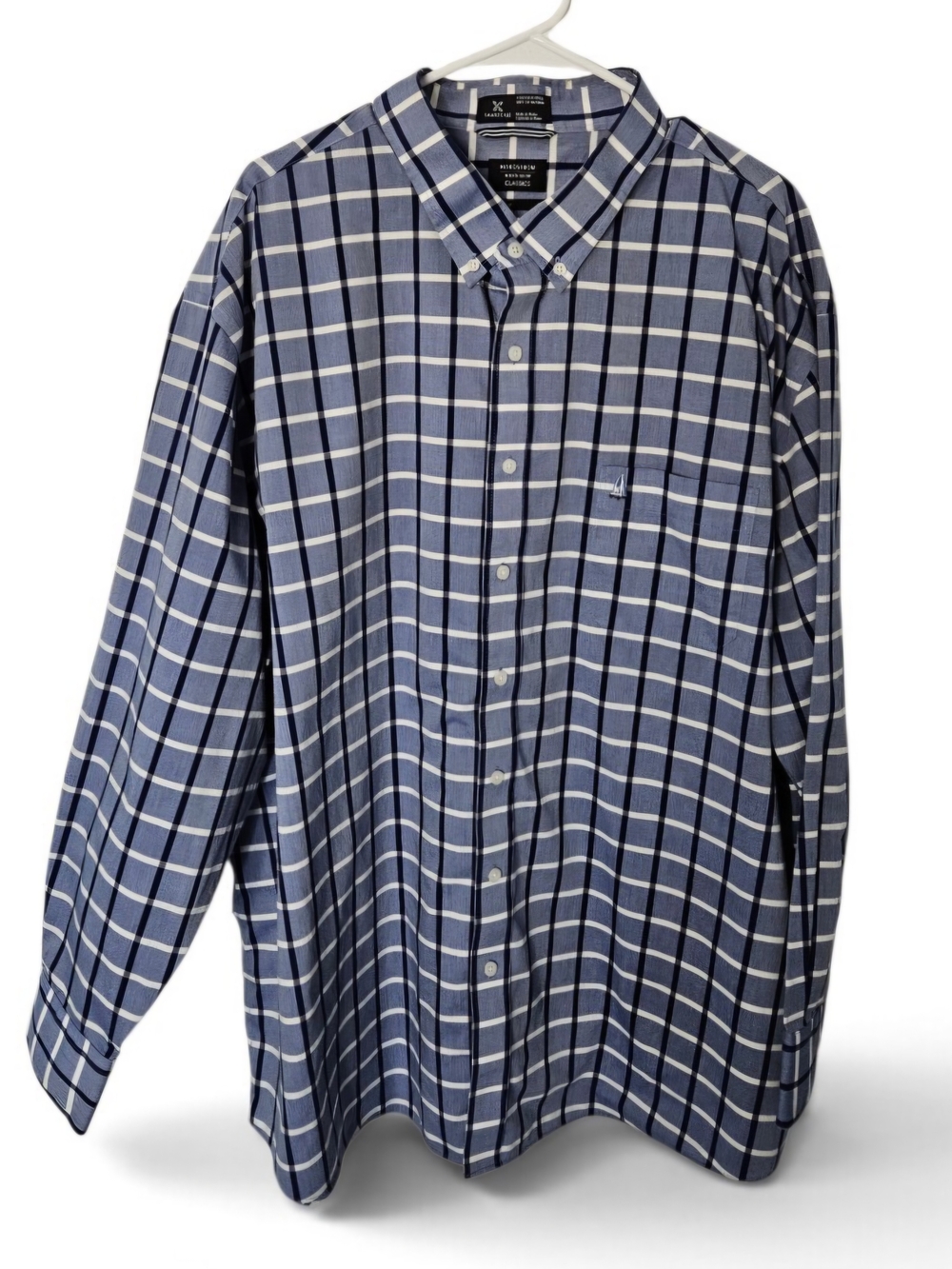 Nordstrom Blue and White Sailboat Windowpane Button-Down Shirt